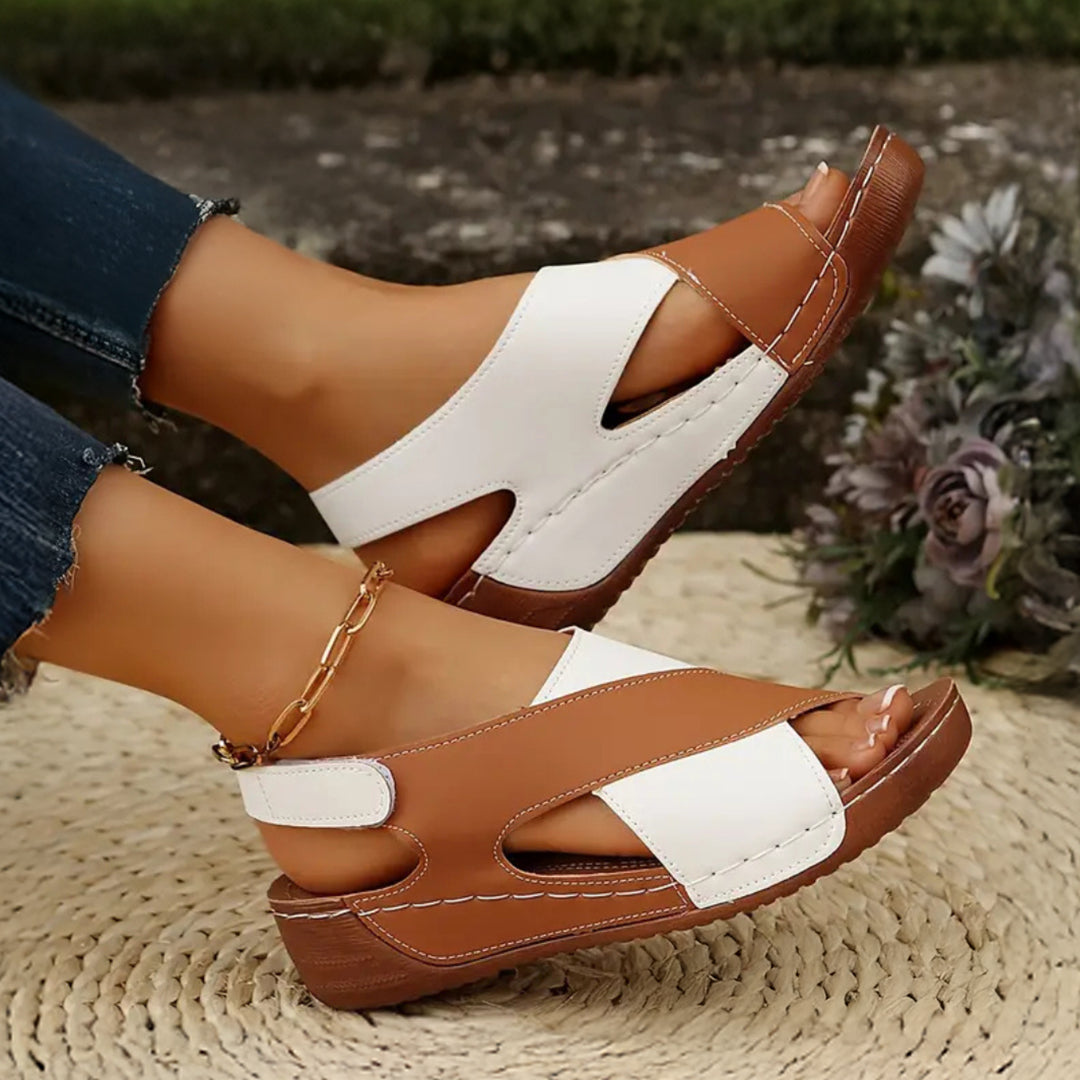 ORTHOPEDIC SOFT HEEL SANDALS - Beige Color